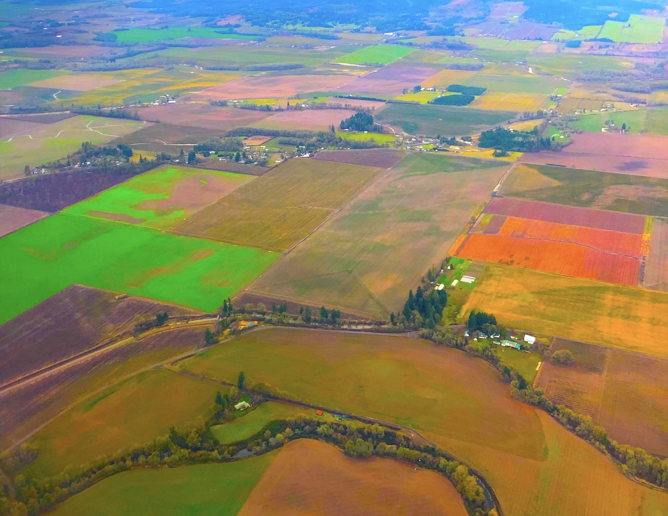 Aerial view of land from a plane by Sandra Allright